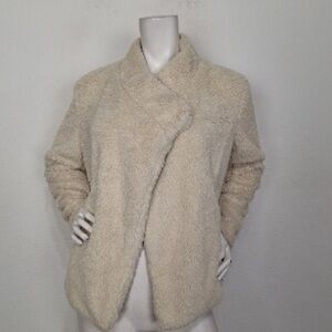 BB Dakota Cream Faux Fur Soft Warm Plush Coquette Sherpa Teddy Jacket Size S